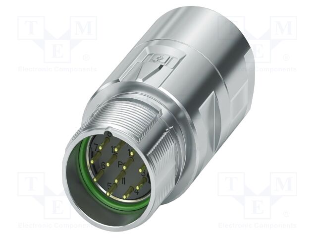 Connector: M23; plug; PIN: 12; crimped; straight; M23 PRO; 8A; 150V