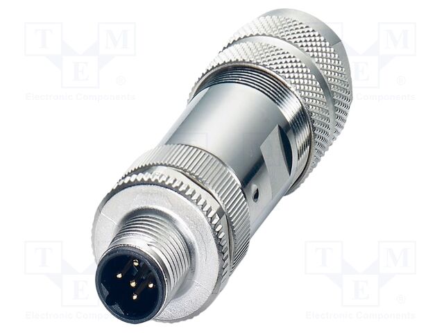 Connector: M12; plug; PIN: 5; 48V; straight; IP67; screw terminal