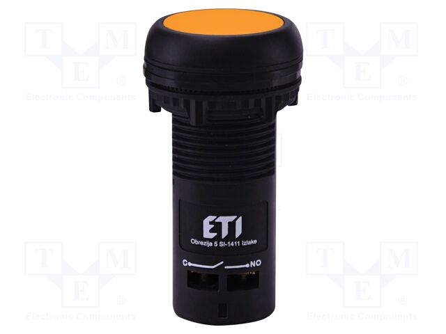 Switch: push-button; 22mm; NO; orange; IP65; flat; E; Pos: 2; Ø22.5mm