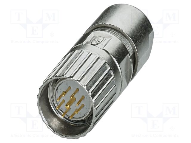 Connector: M23; plug; PIN: 9(8+1); soldering; straight; M23 PRO