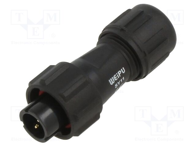 Plug; SY11; male; PIN: 2; IP67; 4÷6.5mm; 5A; soldering; for cable