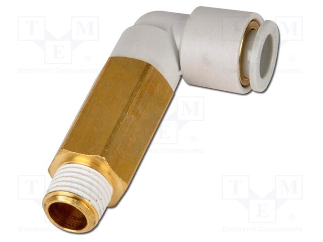 Push-in fitting; threaded,angled 90°; M3; outside; -1÷10bar