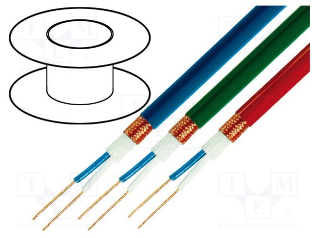 Wire: microphone cable; 2x0,25mm2; blue; OFC; PVC; -15÷70°C; Ø6.2mm