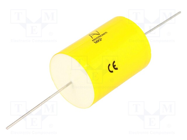 Capacitor: polyester; 0.1uF; Leads: axial; ESR: 12.8mΩ; THT; ±5%