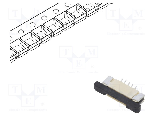 Connector: FFC/FPC; Plating: tinned; SMT; PIN: 5; 1mm; horizontal