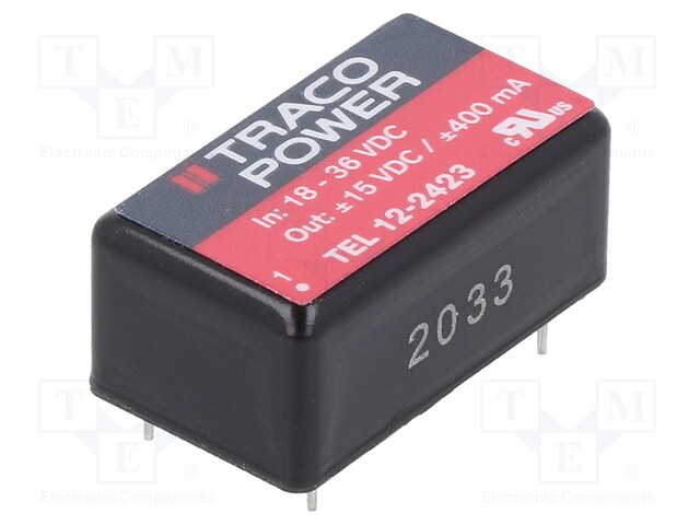 Converter: DC/DC; 12W; Uin: 18÷36V; Uout: 15VDC; Uout2: -15VDC; DIP16