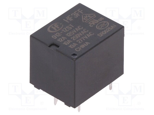 Relay: electromagnetic; SPDT; Ucoil: 12VDC; 10A/277VAC; 10A/28VDC
