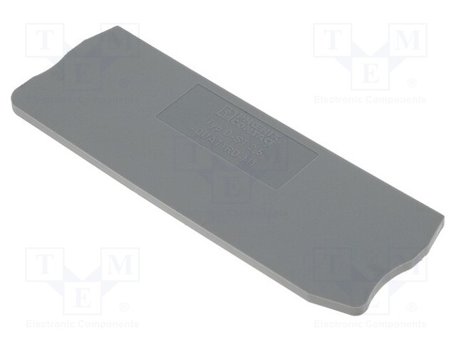 End plate; grey; Width: 2.2mm; Ht: 36.5mm; L: 84mm