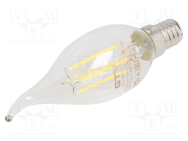 LED lamp; neutral white; E14; 230VAC; 420lm; 4W; 360°; 4000K