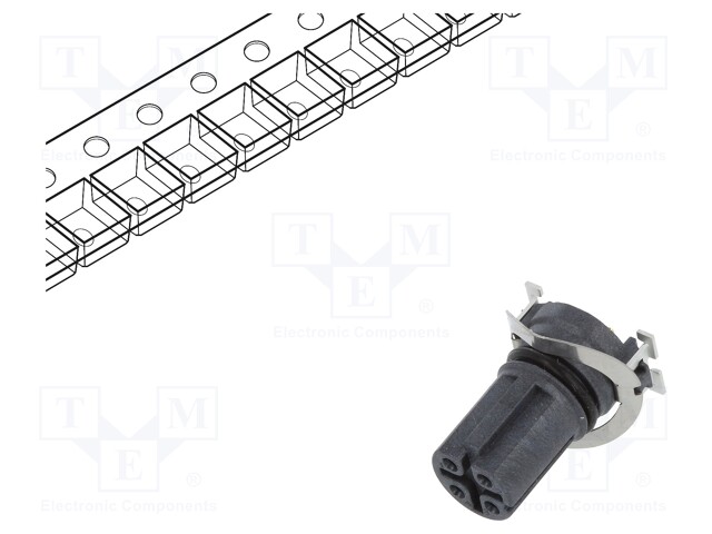 Socket; M12; PIN: 4; female; D code-Ethernet; on PCBs; SMT; 250V; 4A