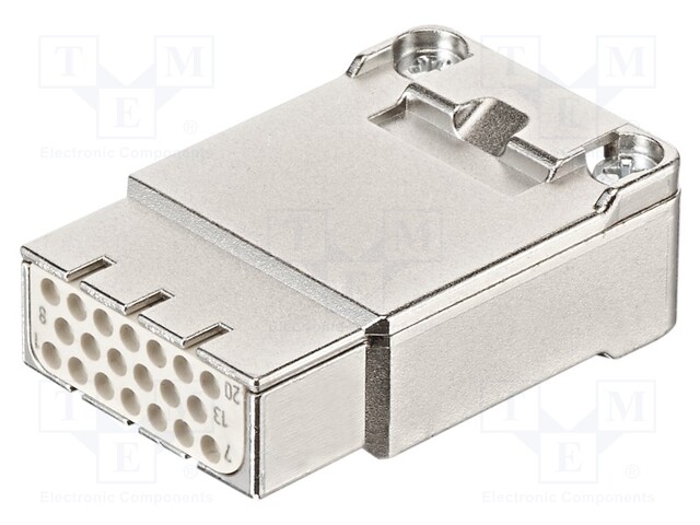 Heavy Duty Connector, Insert, 20 Contacts, Receptacle, Crimp Socket - Contacts Not Supplied
