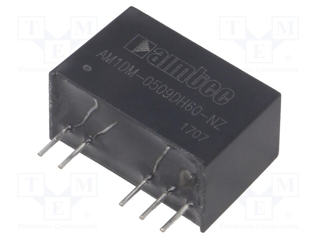 Converter: DC/DC; 1W; Uin: 4.5÷5.5V; Uout: 9VDC; Uout2: -9VDC; SIP7