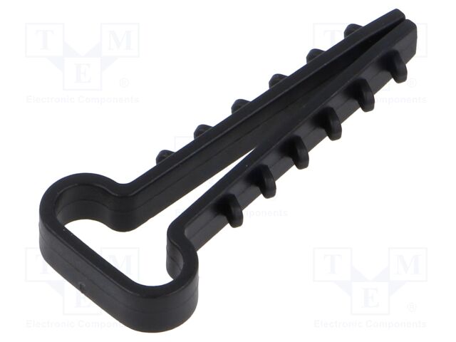 Holder; 100pcs; RectDowel; Body: black; 14x6mm