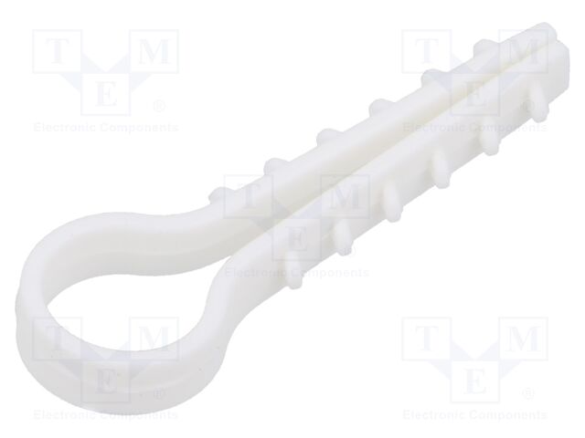 Holder; 100pcs; RoundDowel; Body: white; 12mm