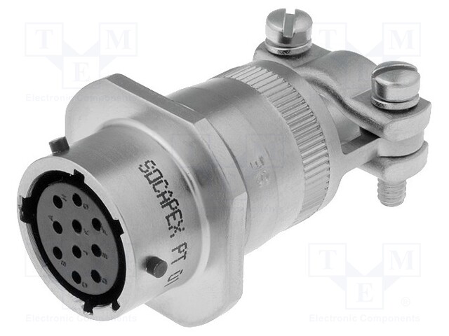 Connector: circular; PT; plug; female; PIN: 10; with cable clamp