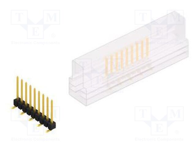 Connector: pin strips; pin header; male; PIN: 9; 2.54mm; SMT; 1x9