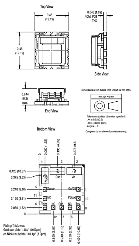 Converter: DC/DC; 15W; Uin: 4.5÷14V; Uout: 591mVDC÷5.5VDC; Iout: 3A
