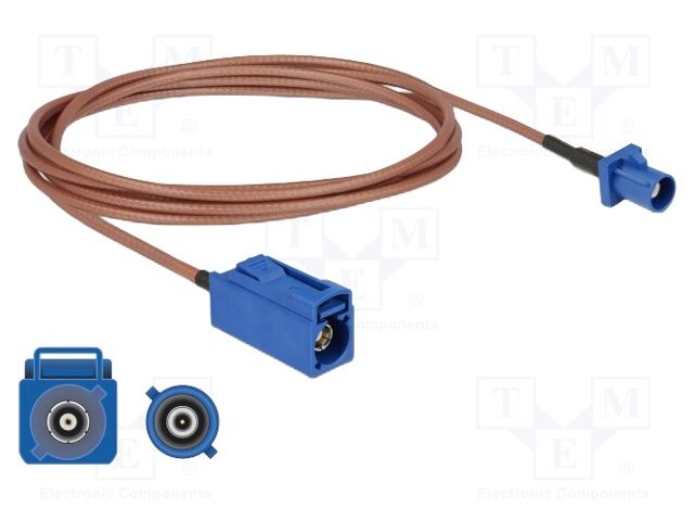 Cable; 1.8m; Fakra C male,Fakra C female; transparent; 50Ω