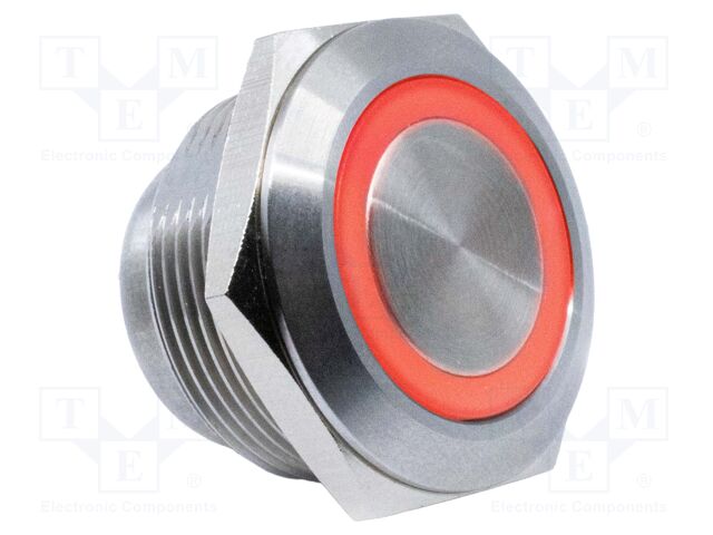 ANTI VANDAL SW, SPST, 1A, 12VDC, RED