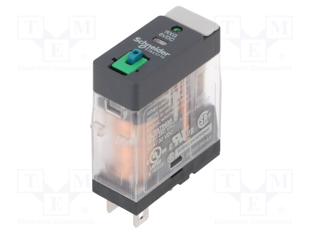 Relay: electromagnetic; SPDT; Ucoil: 6VDC; 10A/250VAC; 10A/30VDC