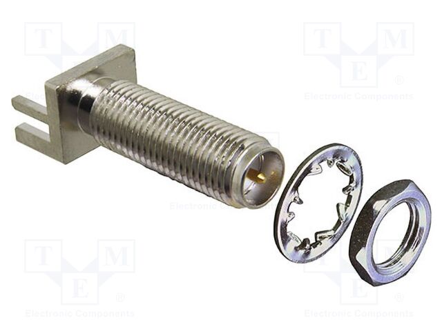 Socket; RP-SMA; male,reverse; card edge,with long thread; 50Ω