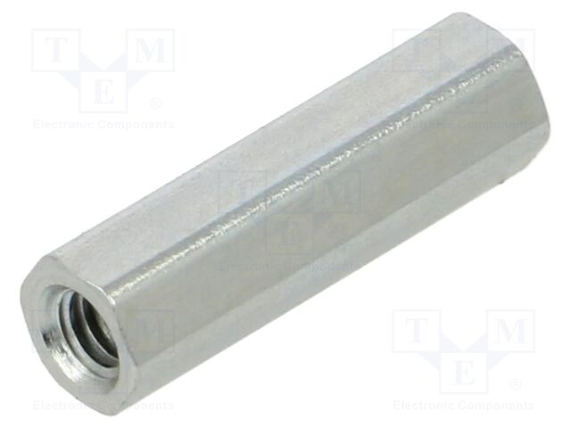 Screwed spacer sleeve; 14mm; Int.thread: M2,5; hexagonal; steel