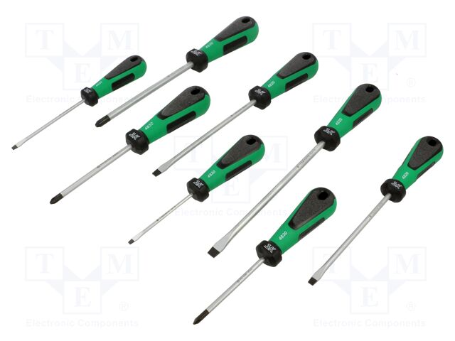 Kit: screwdrivers; Pcs: 8; Phillips,slot