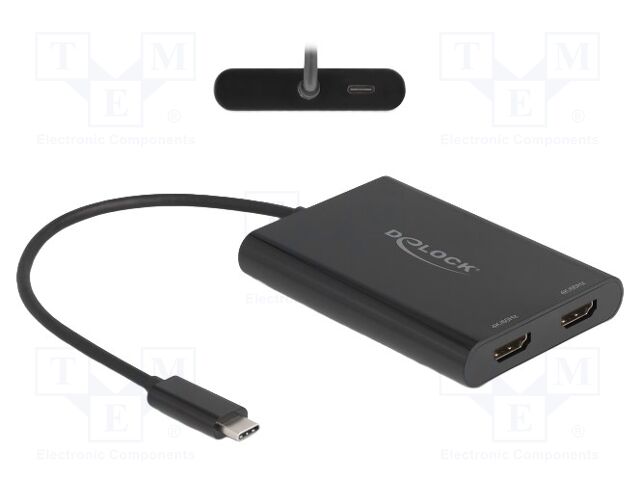 Adapter; HDMI socket x2,USB C socket,USB C plug; 4K,UHD 2160p
