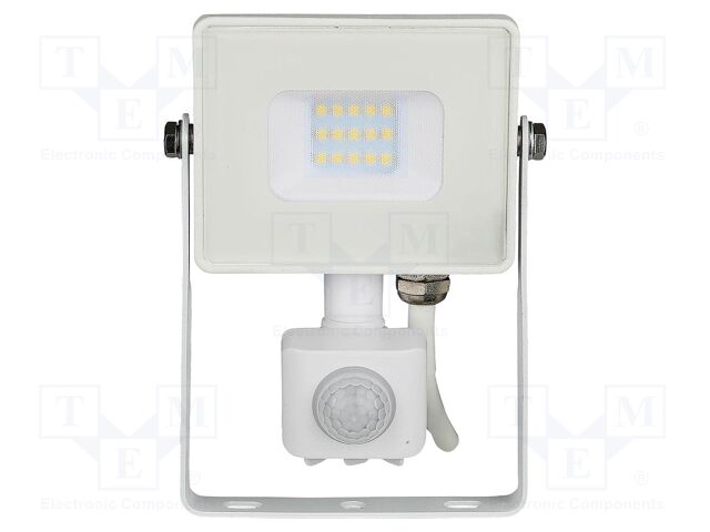 Lamp: LED flood light; 10W; 230VAC; white cold; 100°; 6400K; 30000h