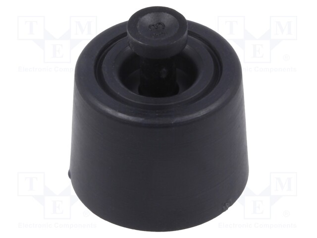 Quick mounting foot; black; polyetylene; A: 8.1mm; B: 20mm; C: 18mm