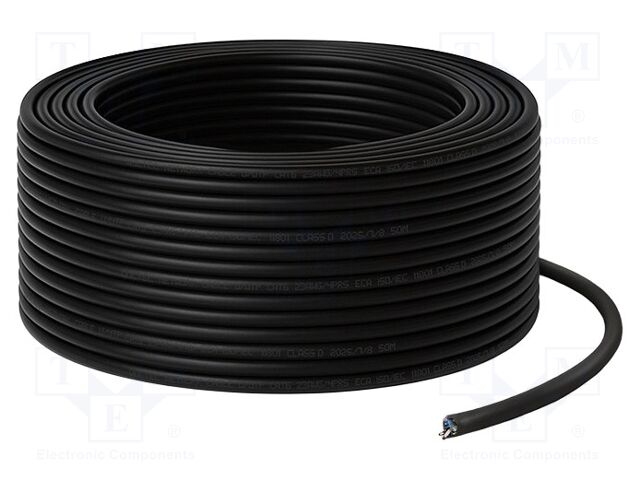 Wire; U/UTP; 4x2x23AWG; 6; wire; Cu; PVC; black; 50m
