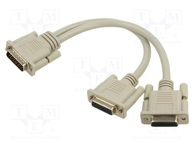Cable; D-Sub 26pin HD socket x2,D-Sub 26pin HD plug; PVC; beige
