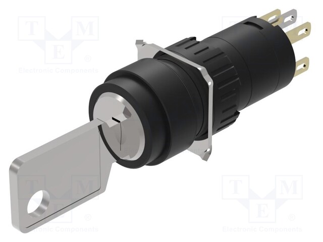 Switch: rotary with key; 16mm; Stabl.pos: 2; NC + NO; Pos: 2; 51