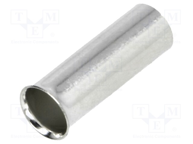 Bootlace ferrule; non-insulated; copper; 10mm2; 15mm; tinned