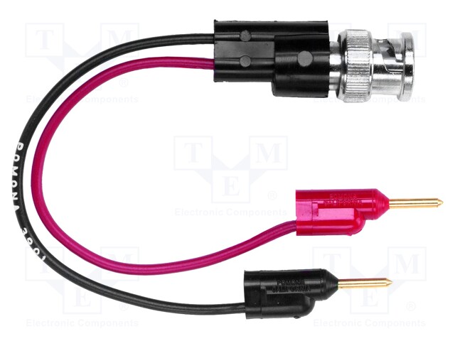 Test lead; 70VDC; 2x 2mm pin plug- BNC male plug; Len: 0.13m
