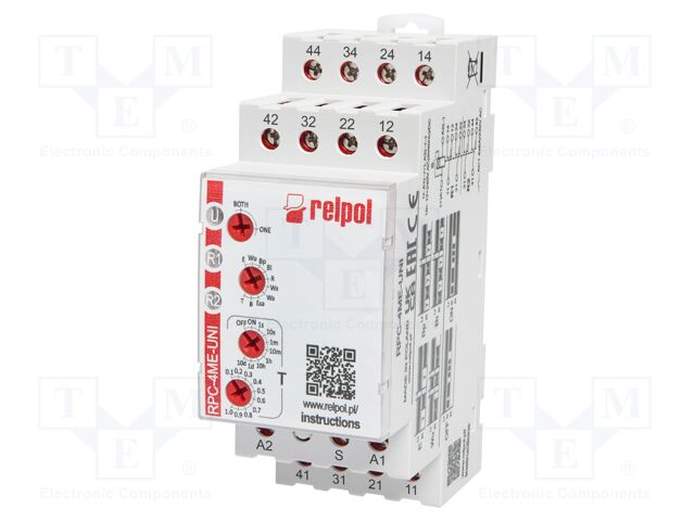 Automation module: timer; 1s÷10days; DPDT x2; 230VAC/6A; RPC; IP20