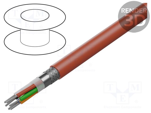 Wire; Cu; stranded; FEP; red; -70÷200°C; 300V; 152m; CPR: Eca; 18AWG