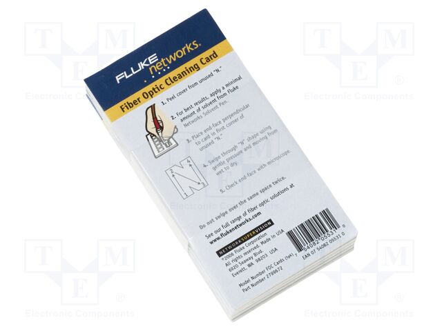 Fiber optic cleaning card; for optical fibers; 5pcs.