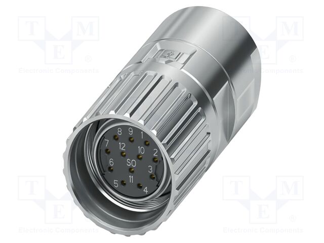 Connector: M23; plug; PIN: 12; crimped; straight; M23 PRO; 8A; 150V