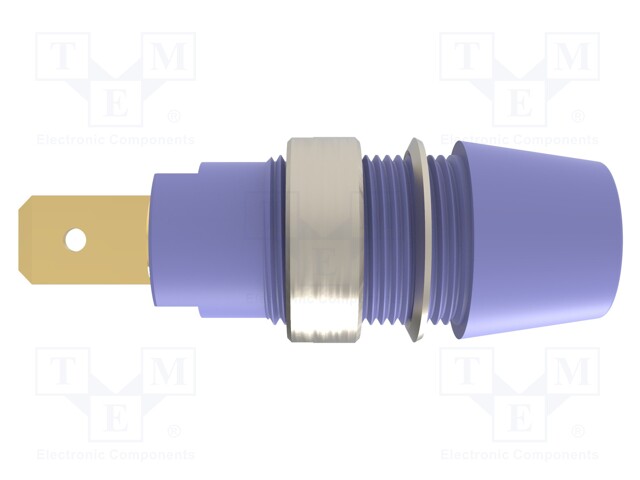 Socket; 4mm banana; 32A; 1kV; violet; gold-plated; screw; insulated