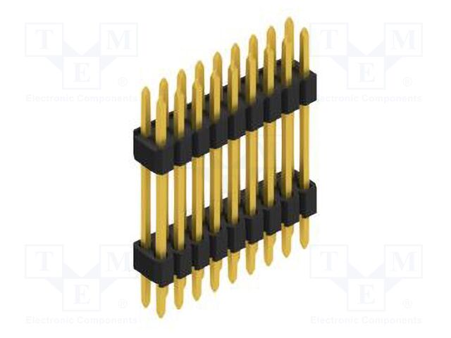 Connector: pin strips; pin header; male; PIN: 18; 1.27mm; THT; 2x9