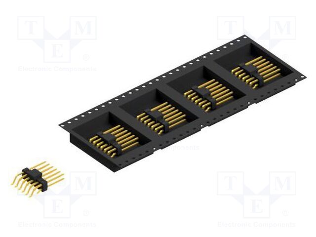 Connector: pin strips; pin header; male; PIN: 12; 2.54mm; SMT; 2x6