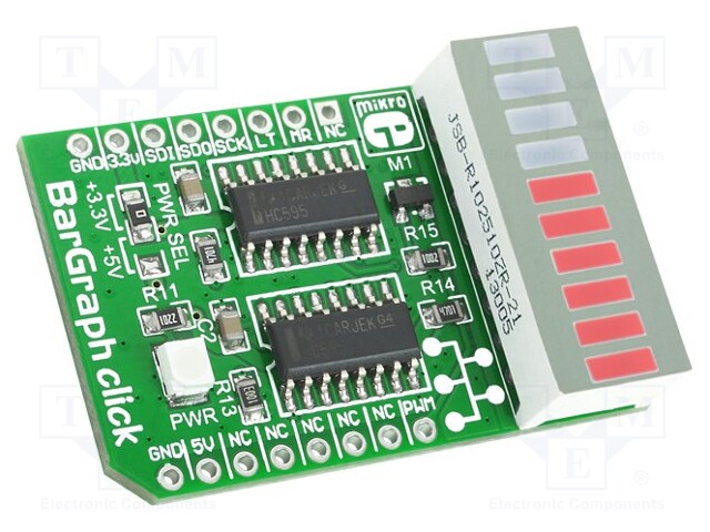 Click board; LCD display; SPI; 74HC595; mikroBUS connector