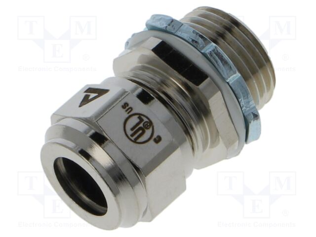 Cable gland; NPT1/2"; brass; with locknut