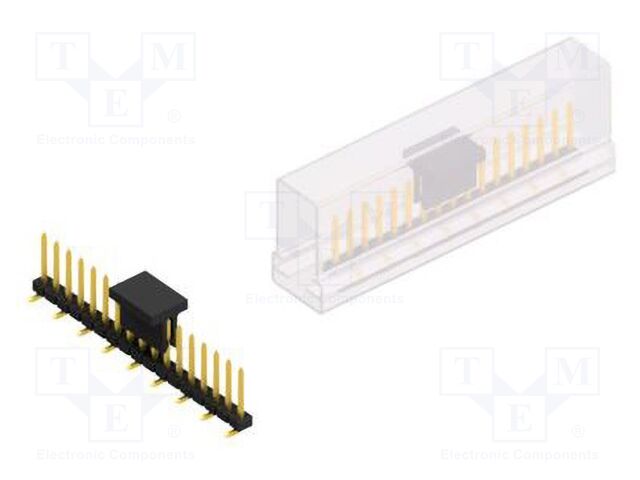 Connector: pin strips; pin header; male; PIN: 17; 2mm; SMT; 1x17