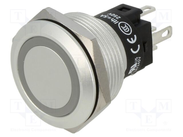 Switch: vandal resistant; Pos: 2; SPDT; 3A/240VAC; 3A/240VDC; green