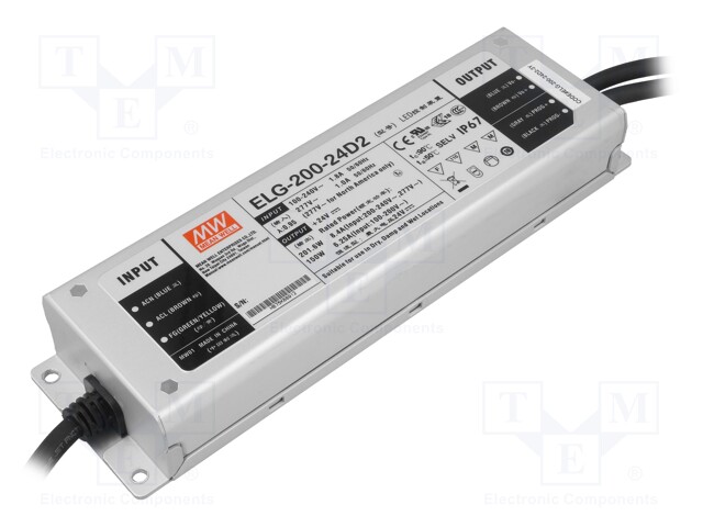 Power supply: switched-mode; LED; 201.6W; 24VDC; 8.4A; 100÷305VAC