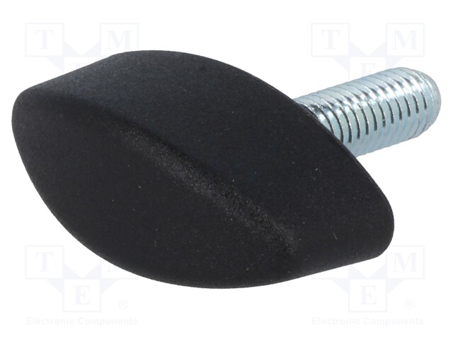 Knob wing; M5; 16mm; H: 13mm; polyamide; black; W: 25mm