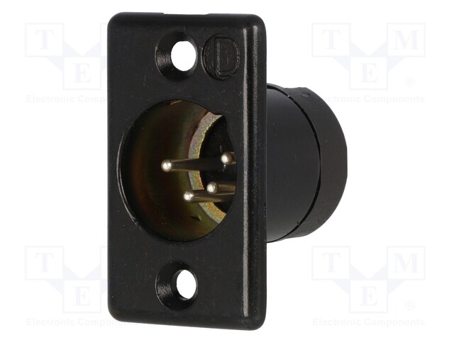 Socket; XLR; male; PIN: 4; straight; soldering; Contacts: brass; 50V