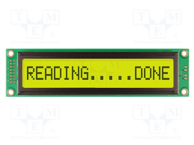 Display: LCD; STN Negative; 16x1; yellow-green; 151x40mm; LED; 5V